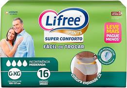 fralda-calca-geriatrica-lifree-super-conforto-tamanho-pm-16-unidades - Imagem