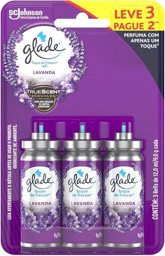 glade-aromatizador-de-ambiente-toque-de-frescor-refil-lavanda-leve-3-pague-2-unidades-com-12ml-cada - Imagem