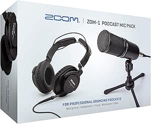 kit-para-streaming-e-podcast-zoom-zdm-1-com-microfone-fone-de-ouvido-suporte-e-protetor - Imagem