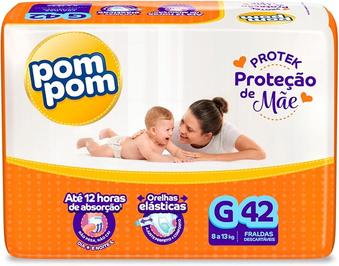 fralda-pom-pom-protek-protecao-de-mae-mega-g-42-unidades-mfuw - Imagem