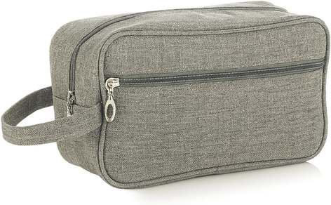 Necessaire Masculina para Viagem Nylon com Alça Lateral Dois Compartimentos Bolsa de Toilette Executiva Organizador Perfumes Shampoo (AZUL)