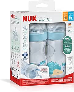 nuk-kit-de-mamadeiras-anticolica-essence-smart-flow-150-e-270ml-azul - Imagem
