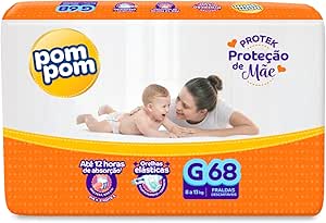 fralda-pom-pom-protek-protecao-de-mae-hiper-g-68-unidades - Imagem