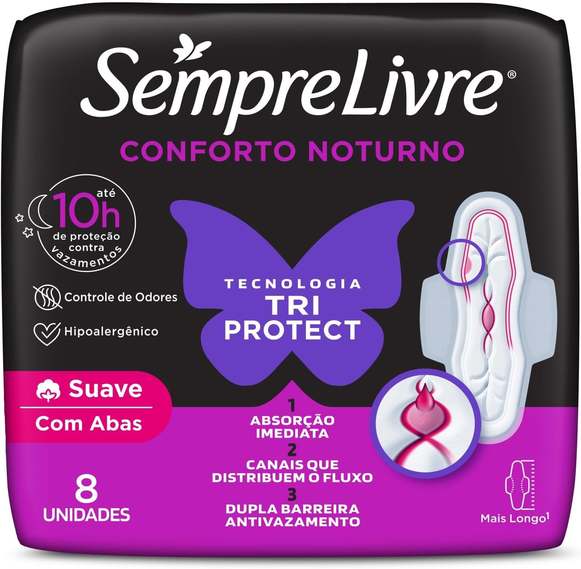 absorvente-externo-adapt-plus-noite-e-dia-com-abas-sempre-livre-8-unidades - Imagem