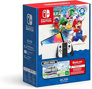 Bundle Nintendo Switch OLED + Super Mario Bros. Wonder + 3 Meses de Assinatura Nintendo Switch Online
