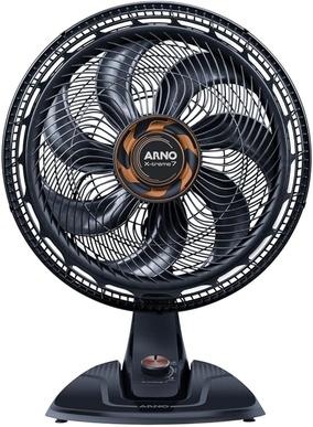 Ventilador de Mesa Arno X-TREME 7 Cinza 40cm VE71, 150W, 7 Pás, 3 Velocidades, Oscilação 80º, Power Zone, Modo Noturno Silencioso, 220V