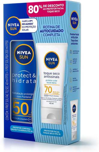 nivea-sun-kit-protetor-solar-protect-hidrata-fps50-200ml-nivea-sun-facial-fps60-50gr-nivea - Imagem
