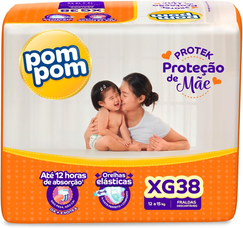 fralda-pom-pom-protek-protecao-de-mae-mega-xg-38-unidades - Imagem