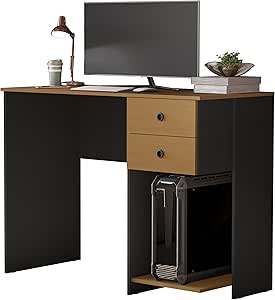 escrivaninha-mesa-de-computador-com-2-gavetas-e-suporte-para-cpugabinete-ideal-para-estudo-trabalho-e-escritorio-branconature - Imagem