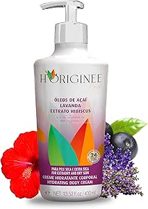 horiginee-hidratante-corporal-de-oleo-de-acai-o-poder-da-amazonia-de-toque-acetinado-phidratacao-de-pele-seca-antioxidantes-naturais-creme-natural-e-vegano-de-lavanda-e-hibisco-400ml - Imagem