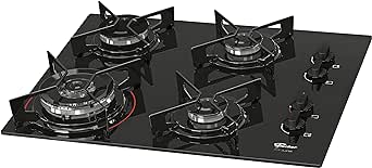fischer-cooktop-a-gas-4-bocas-tripla-chama-fit-line-mesa-vidro-preto-bivolt-26299-57078 - Imagem