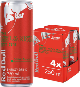 Pack De 4 Latas Red Bull Energético, Melancia, 250 Ml