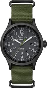 timex-relogio-masculino-expedition-scout-de-40-mm-caixa-preta-e-mostrador-com-pulseira-deslizante-de-couro-oliva - Imagem