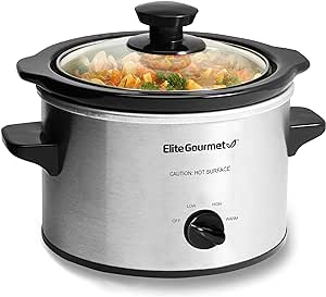 elite-gourmet-mst-250xs-electric-slow-cooker-ceramic-pot-with-adjustable-temp-entrees-sauces-soups-roasts-stews-dips-dishwasher-safe-15-quart-stainless-steel - Imagem