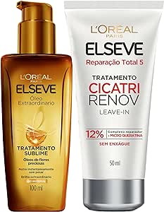 elseve-kit-oleo-extraordinario-loreal-paris-leave-in-de-tratamento-cicatri-renov-loreal-paris - Imagem