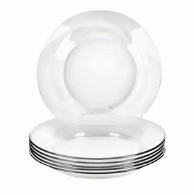 Imagem do produto Jogo De Pratos Fundos Kit 6 Peças Em Vidro Almoço E Jantar - Cedar Glass na loja Magazine Luiza
