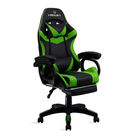 cadeira-gamer-verde-e-preto-healer-level-reclinavel-giratoria-com-apoio-de-pes - Imagem