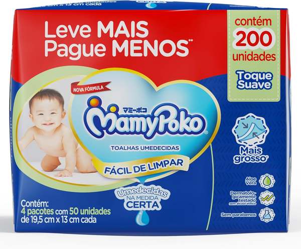 mamypoko-lencos-umedecidos-toque-suave-200-unidades - Imagem