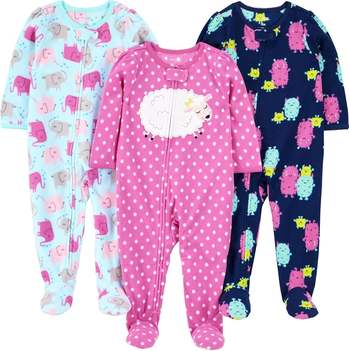 simple-joys-by-carters-pijamas-com-pes-de-la-resistente-a-chamas-de-ajuste-solto-para-bebes-e-meninas-pacote-com-3 - Imagem