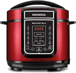 [Magalu] Panela de Pressão Elétrica Digital 5L, Mondial, Vermelho/Inox, 900W, 110V - PE-39