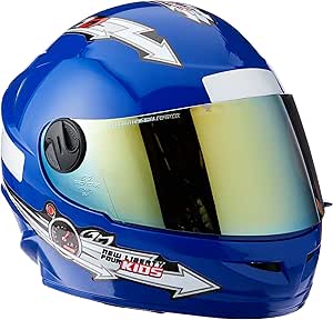capacete-fechado-pro-tork-liberty-for-kids-solid-azul-tam-54-vis-dourada - Imagem