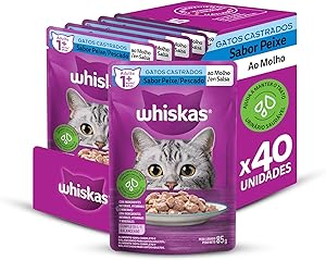 packs-de-racao-umida-whiskas-sache-para-gatos-adultos-castrados-peixe-ao-molho-40-saches-de-85-g - Imagem