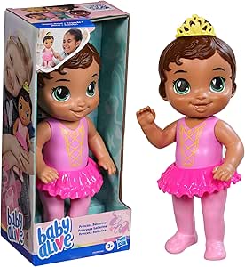 baby-alive-boneca-princesa-bailarina-bebe-de-cabelos-castanhos-em-plastico-26-cm-brinquedo-para-meninas-e-meninos-a-partir-de-3-anos - Imagem