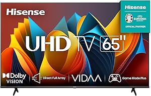 Hisense Smart TV UHD 4K DLED 65" Polegadas 65A6K com HDR10+ Dolby Vision Game Mode Controle por Voz Alexa Built-In AirPlay
