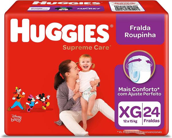 fralda-huggies-supreme-care-roupinha-xg-24-fraldas - Imagem