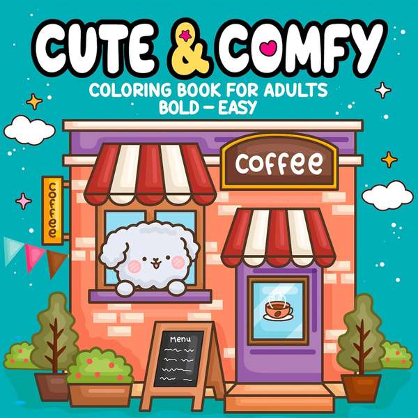 livro-cute-comfy-coloring-book-for-adults-bold-easy - Imagem
