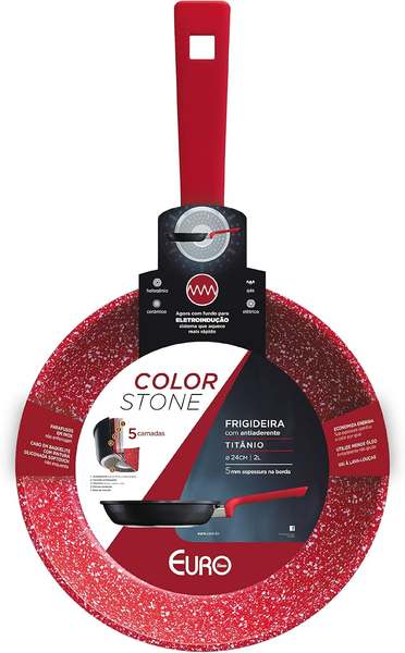 frigideira-24-cm-colorstone-de-aluminio-com-antiaderente-terracotaalu8303-tc-euro-home - Imagem