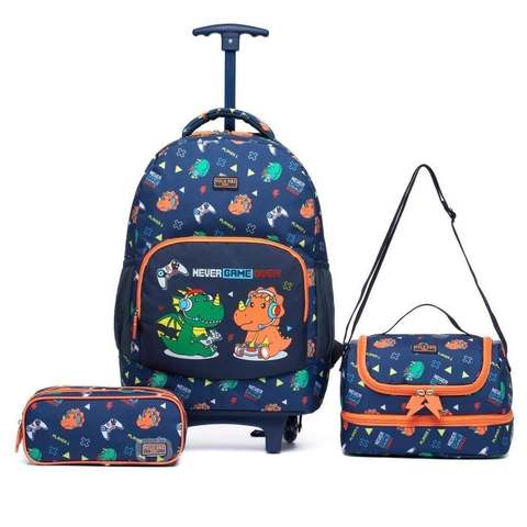 kit-mochila-de-rodinha-infantil-lancheira-termica-estojo-escolar-marinho - Imagem
