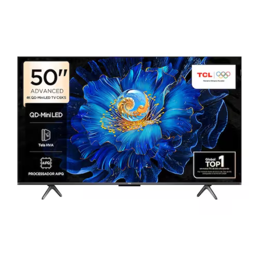 smart-tv-50-tcl-c6ks-4k-qd-mini-led-com-sistema-operacional-google-tv-dolby-vision-atmos-hdr10-allm-hdmi-21-e-comando-de-voz - Imagem