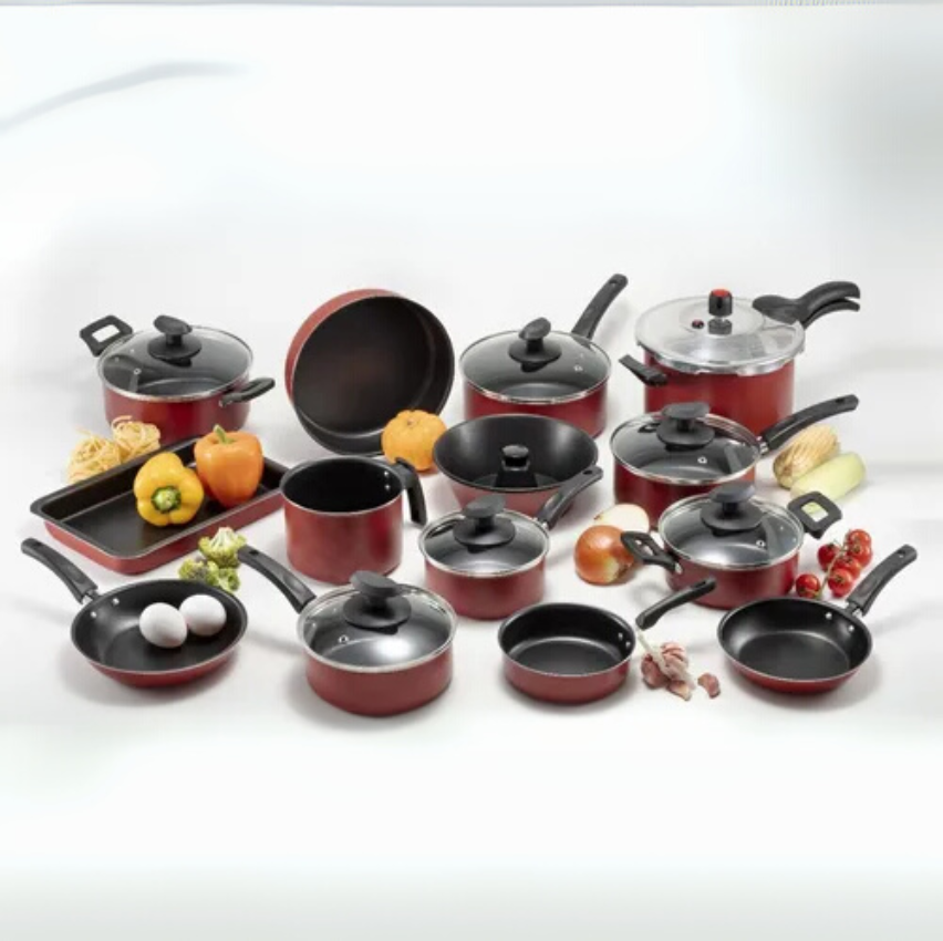 conjunto-panelas-imperial-17-pc-antiaderente-panela-pressao-45l-cor-vermelho-panelas-imperial - Imagem