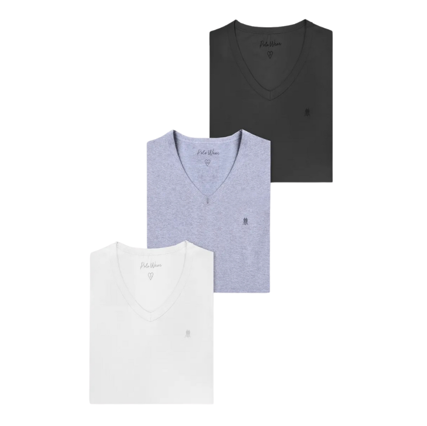 kit-3-camisetas-femininas-malha-polo-wear-sortido - Imagem