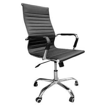 cadeira-de-escritorio-esteirinha-base-cromada-com-rodinha-fortt-turin-preta-cef04-p - Imagem