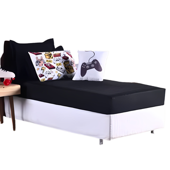 kit-colcha-roupa-cama-solteiro-5-pcs-quarto-video-game-preto - Imagem
