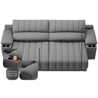sofa-com-porta-copos-carregador-usb-ret-rec-murano-200m-velosuede-grafite-netsofas - Imagem