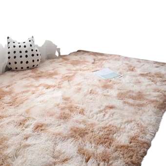 Tapete 2,00x1,50 Peludo Felpudo Para Sala e Quarto Cores Cor Bege-mesclado Desenho Do Tecido Pelo Alto Casa Laura Enxovais Tapete Médio Para Sala 2x1,5m, Antiderrapante e Lavável - Bege Mesclado