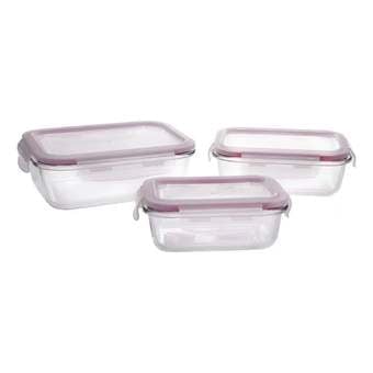 Conjunto 3 Potes Herméticos De Vidro Casambiente P/ Microondas E Freezer