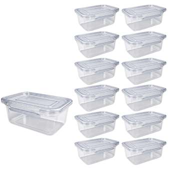 Kit 12 Potes 800ml Marmitas Trava Lateral Freezer