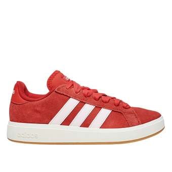 tenis-adidas-grand-court-base-suede-feminino-vermelhobranco - Imagem