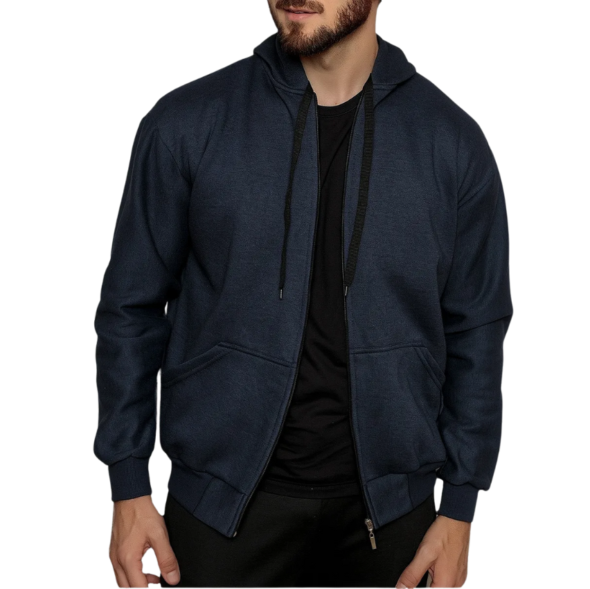 casaco-moletom-blusa-de-frio-masculino-ziper-aberto - Imagem