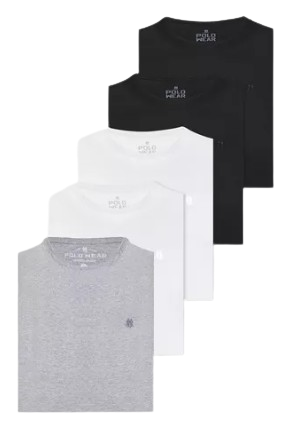 kit-5-camisetas-masculinas-100-algodao-polo-wear-sortido - Imagem