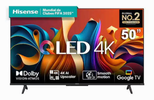 smart-tv-50-hisense-ultra-hd-4k-qled-q6n-google-tv-com-hdr10-dolby-atmos-modo-esporte-modo-jogo-e-compativel-com-alexa-50a51hsv - Imagem
