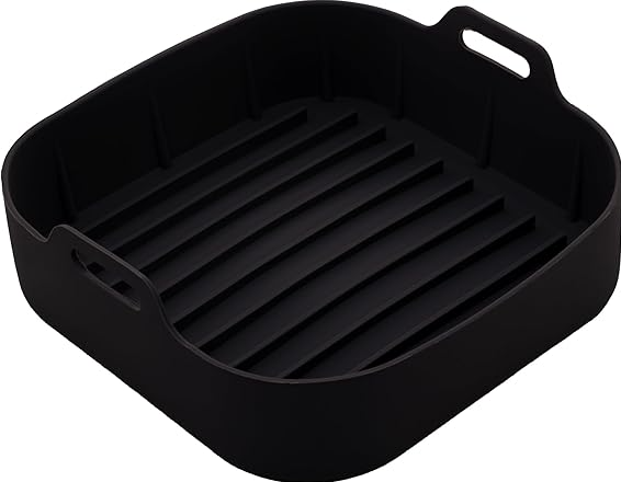 Imagem do produto LYOR - Forma Quadrada de Silicone para Air Fryer Preta 16cm x 5,5Cm na loja Amazon