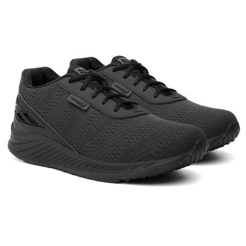 tenis-masculino-esporte-cadarco-corrida-academia-confortavel-preto - Imagem