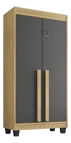 armario-alto-lavanderia-2-portas-com-chave-4-prateleiras - Imagem