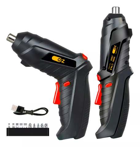 parafusadeira-48v-250-rpm-bivolt-com-bits-pb600-oz-cor-preto-frequencia-60hz-110v220v - Imagem