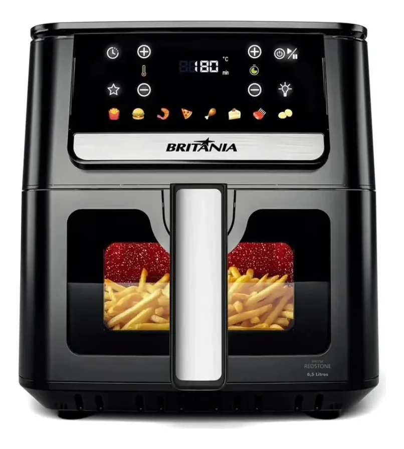 Air Fryer Britânia 6,5l 1700w 8 Funções Painel Digital Redstone Baf65a